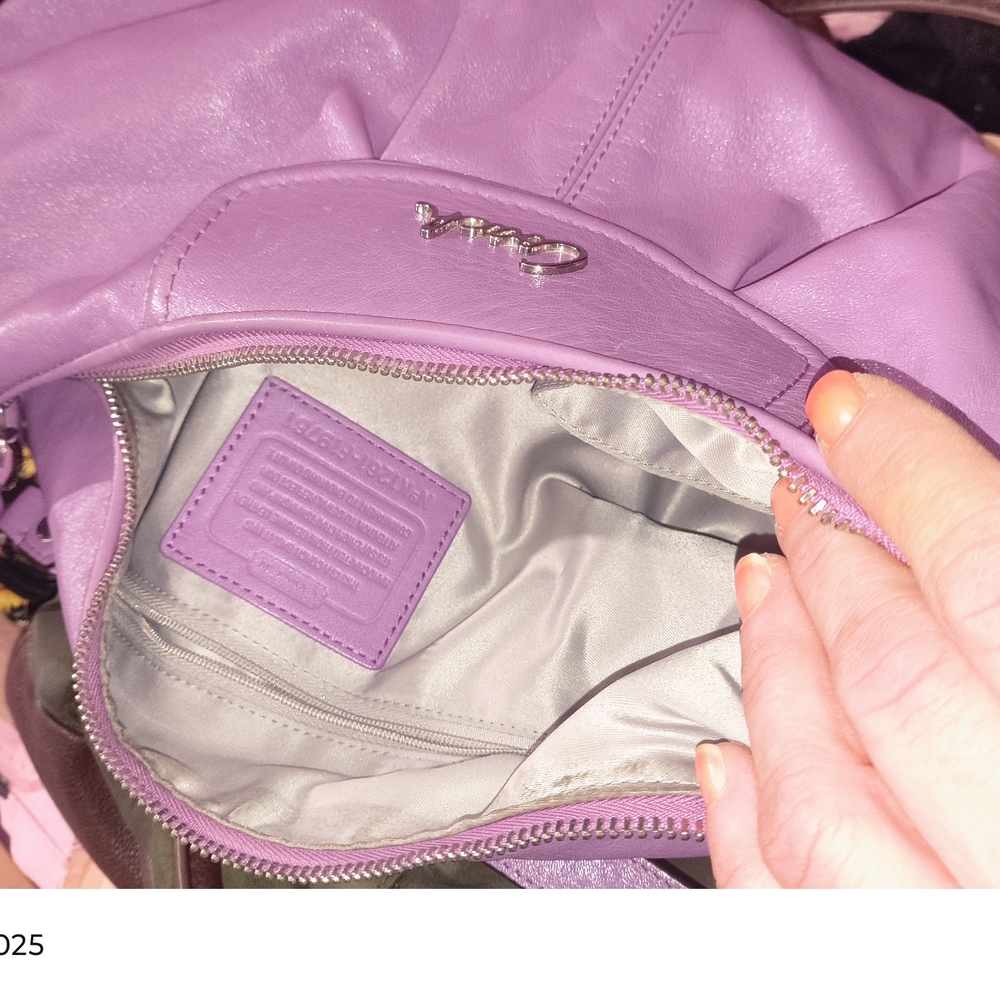 Coach Purple Leather Shoulder Bag